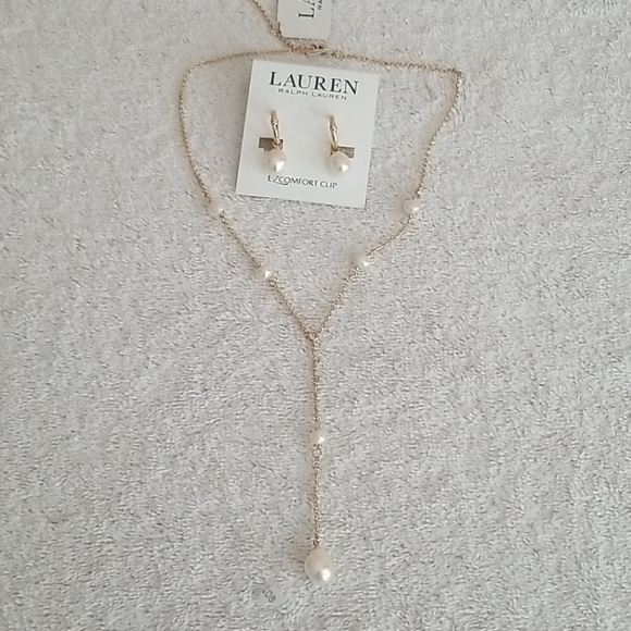 New Ralph Lauren Faux Pearl Y Necklace - Picture 7 of 7